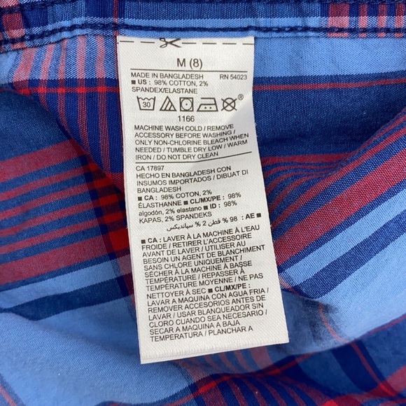 Old Navy Boys Plaid Button Down Shirt Size M (8) - Picture 5 of 7